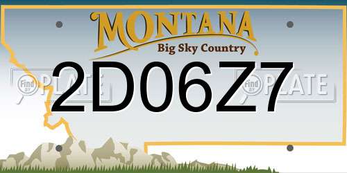 2D06Z7 Montana License Plate