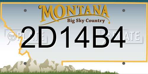 2D14B4 Montana License Plate