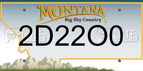 2D22O0 Montana License Plate