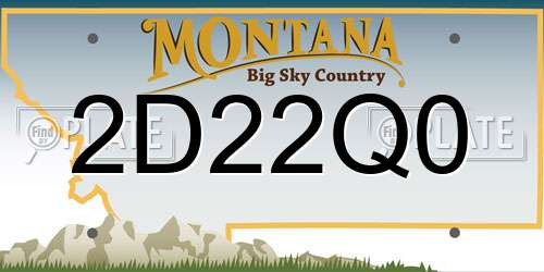 2D22Q0 Montana License Plate