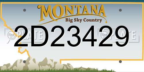 2D23429 Montana License Plate