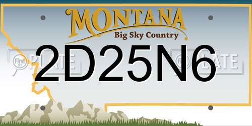 2D25N6 Montana License Plate
