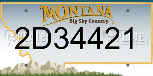2D34421 Montana License Plate
