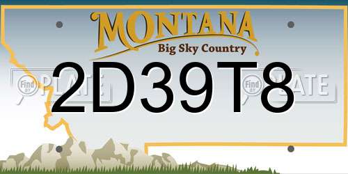 2D39T8 Montana License Plate