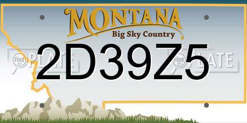 2D39Z5 Montana License Plate