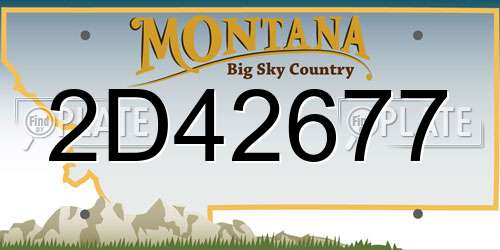 2D42677 Montana License Plate