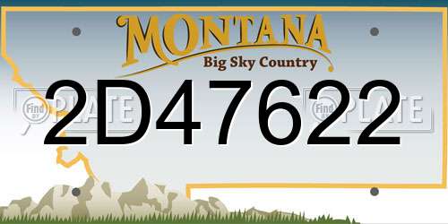 2D47622 Montana License Plate