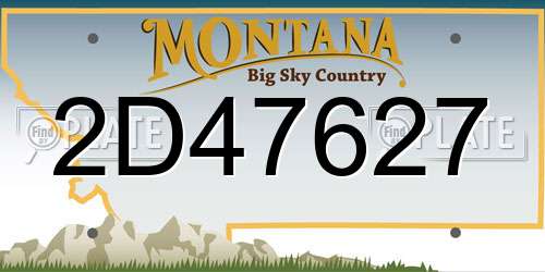 2D47627 Montana License Plate