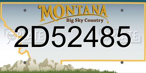 2D52485 Montana License Plate
