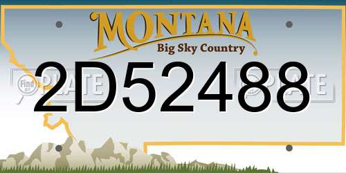 2D52488 Montana License Plate