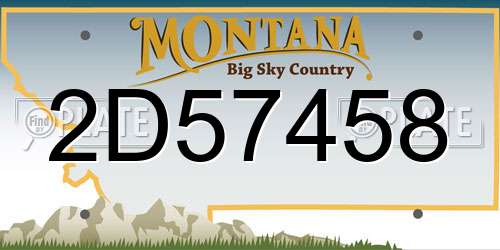 2D57458 Montana License Plate