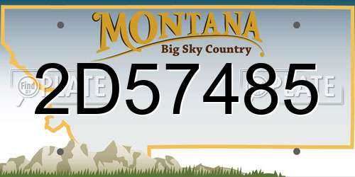 2D57485 Montana License Plate