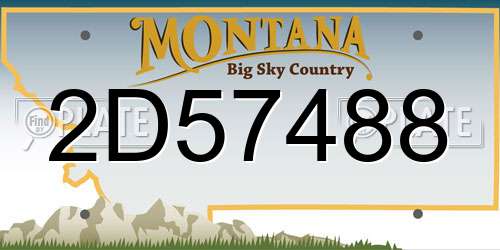 2D57488 Montana License Plate