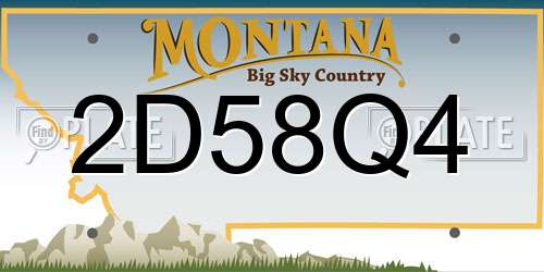 2D58Q4 Montana License Plate