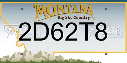 2D62T8 Montana License Plate