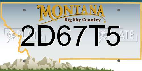 2D67T5 Montana License Plate