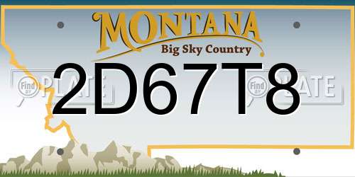 2D67T8 Montana License Plate
