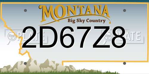 2D67Z8 Montana License Plate
