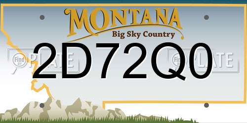 2D72Q0 Montana License Plate