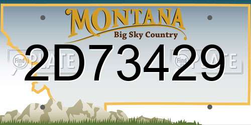 2D73429 Montana License Plate