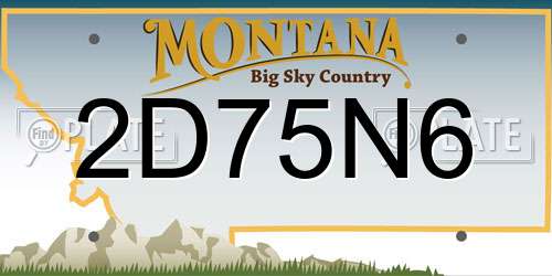 2D75N6 Montana License Plate