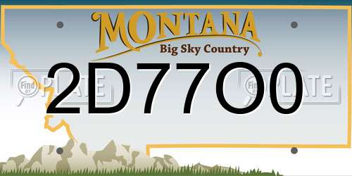 2D77O0 Montana License Plate