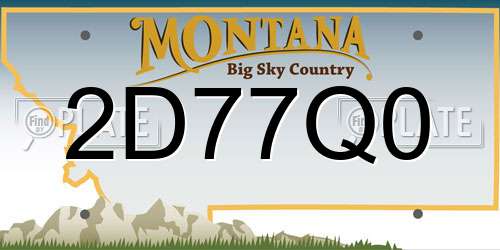 2D77Q0 Montana License Plate