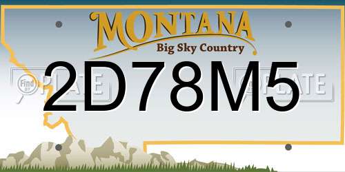 2D78M5 Montana License Plate