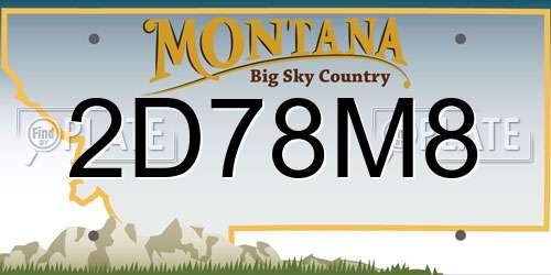 2D78M8 Montana License Plate