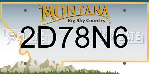 2D78N6 Montana License Plate