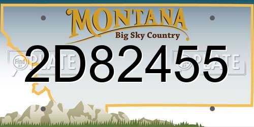 2D82455 Montana License Plate