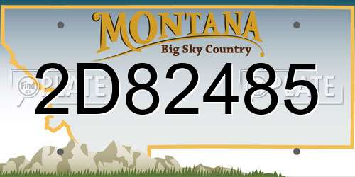 2D82485 Montana License Plate