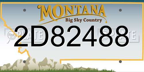 2D82488 Montana License Plate