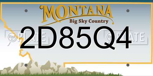 2D85Q4 Montana License Plate