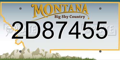 2D87455 Montana License Plate