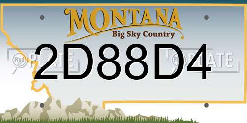 2D88D4 Montana License Plate