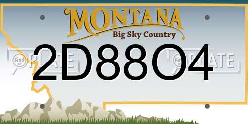 2D88O4 Montana License Plate