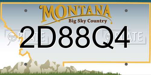 2D88Q4 Montana License Plate