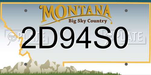 2D94S0 Montana License Plate