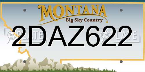 2DAZ622 Montana License Plate