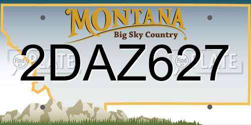 2DAZ627 Montana License Plate