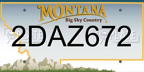 2DAZ672 Montana License Plate