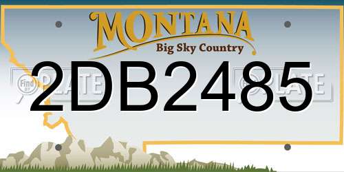 2DB2485 Montana License Plate