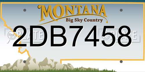 2DB7458 Montana License Plate