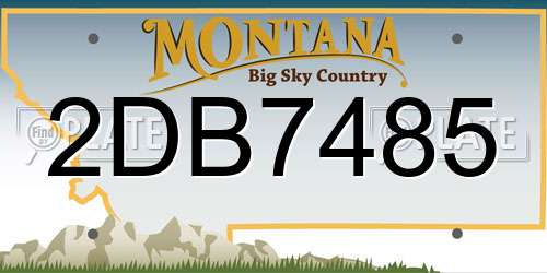 2DB7485 Montana License Plate