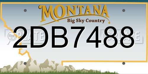 2DB7488 Montana License Plate