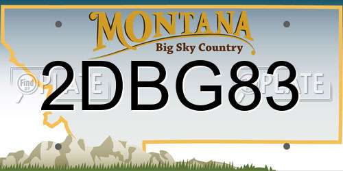 2DBG83 Montana License Plate