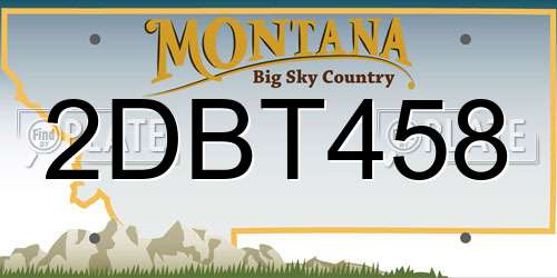 2DBT458 Montana License Plate