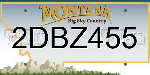 2DBZ455 Montana License Plate