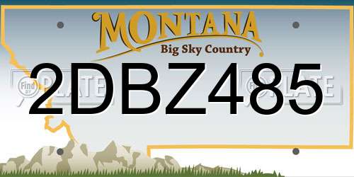 2DBZ485 Montana License Plate